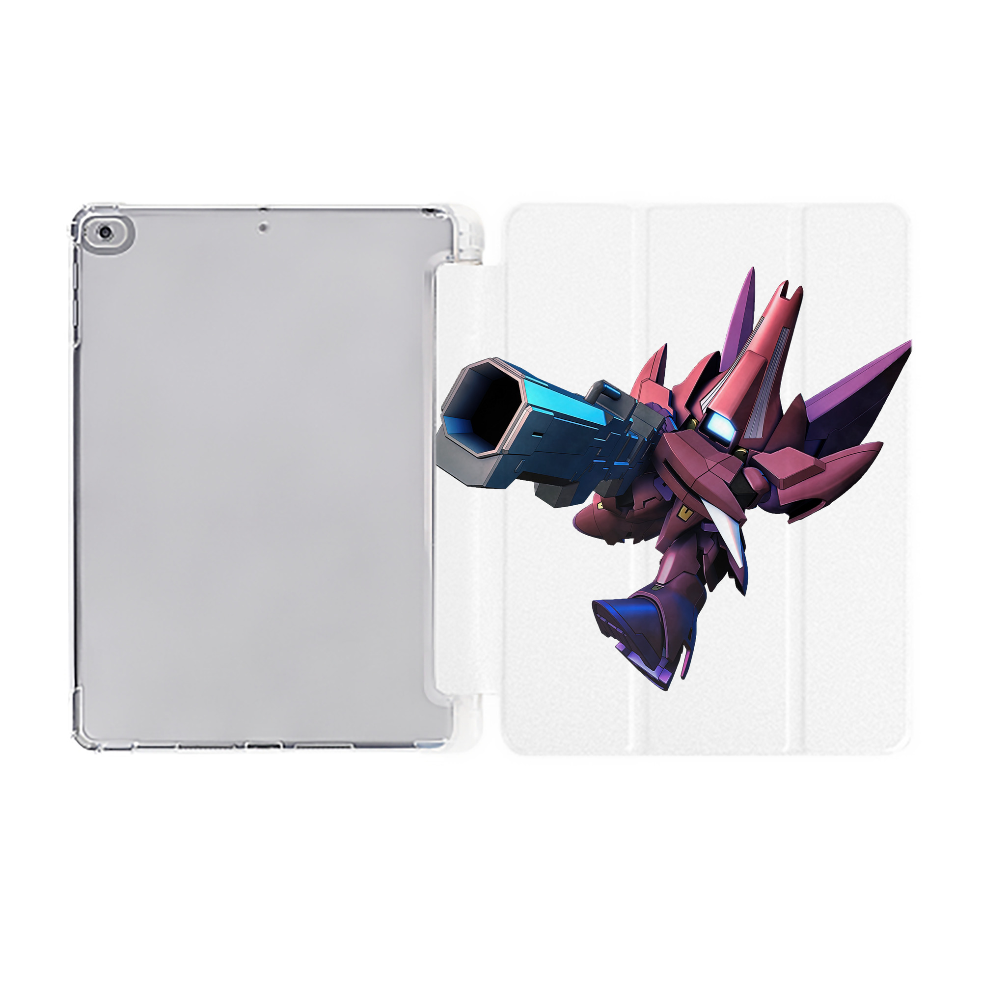 （画像用） 機動戦士ガンダム Mobile Suit Gundam IPad ケース ペン収納付き 三つ折りスタンド PUレザー×シリコン 対応機種9.5/10.5/10.9インチ